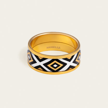 noorelle, legacy ring, rings , jewellery ,gold rings for girls, printed rings, black gold ring